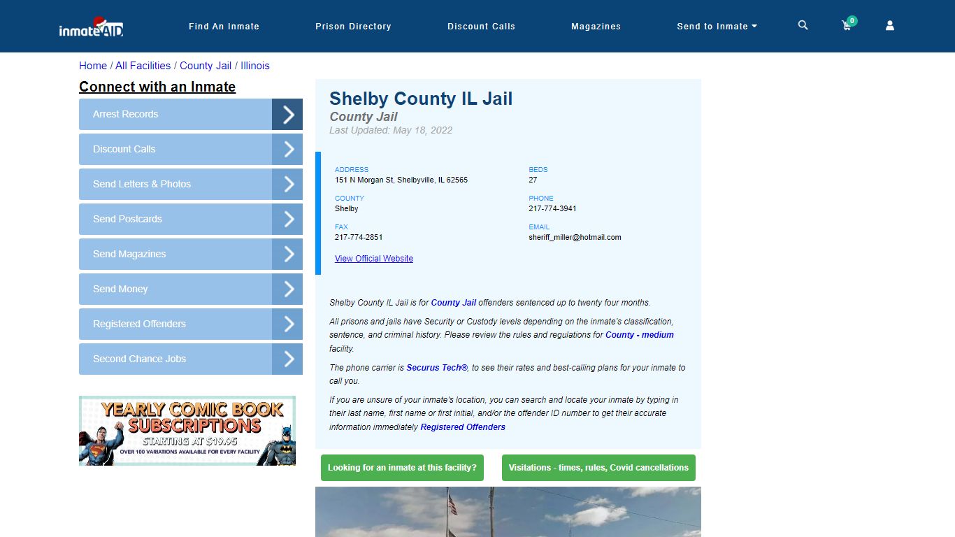 Shelby County IL Jail - Inmate Locator - Shelbyville, IL