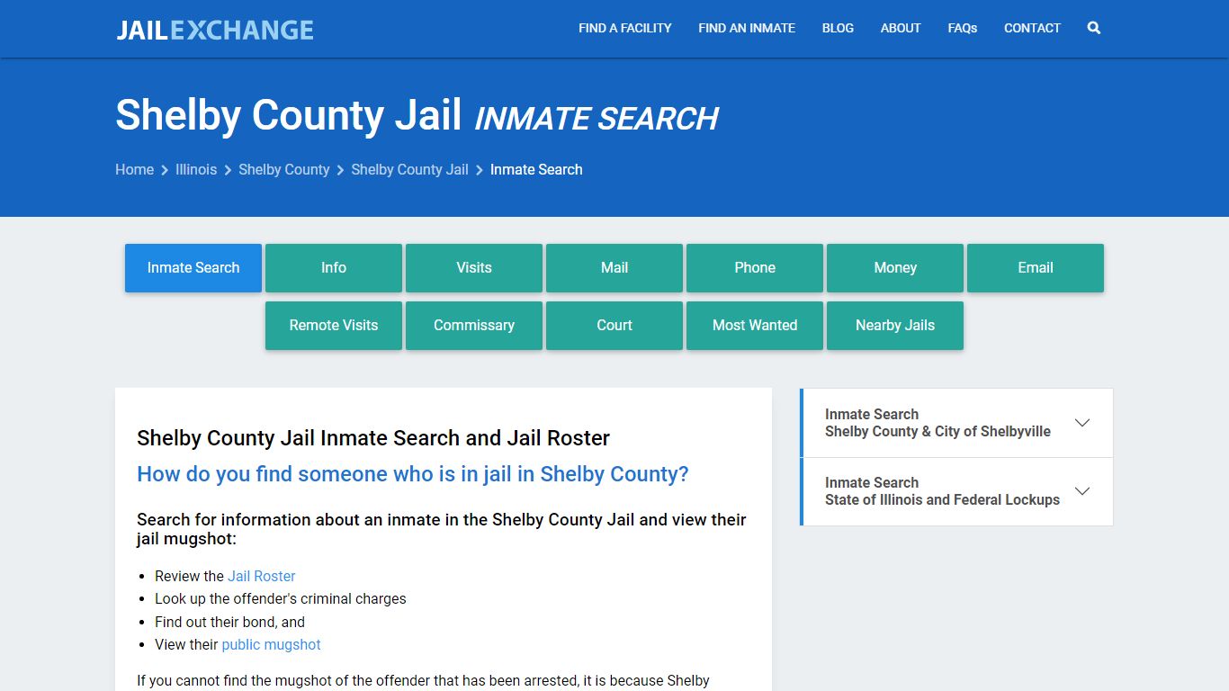 Inmate Search: Roster & Mugshots - Shelby County Jail, IL