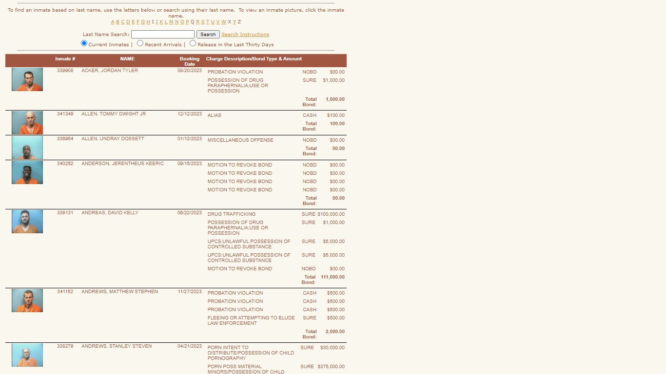 Shelby County Sheriff's Office - Inmate Listing